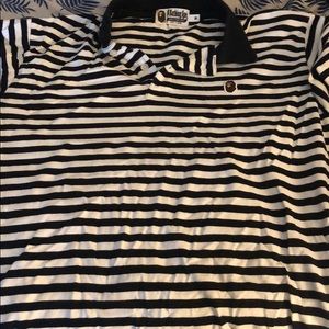 Bape black white polo premium